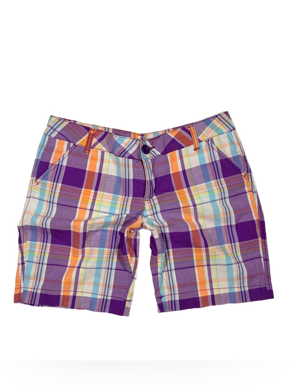 y2k Arizona Jean Company Plaid Purple & Orange Women’s Low rise Shorts